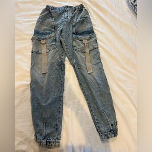 Free People Denim Cargo Pants